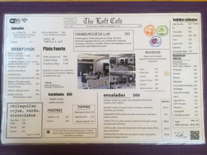 The Loft Café Menu